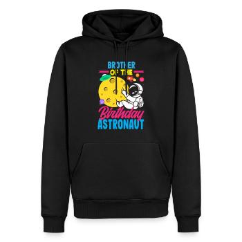 Anniversaire des enfants Membres de la famille des astronautes - Sweat à capuche Premium bio Homme - noir - Devant - Nico (187cm)