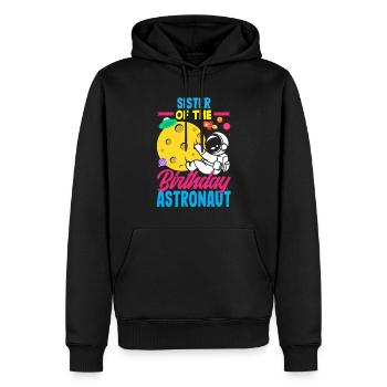 Anniversaire des enfants Membres de la famille des astronautes - Sweat à capuche Premium bio Homme - noir - Devant - Nico (187cm)