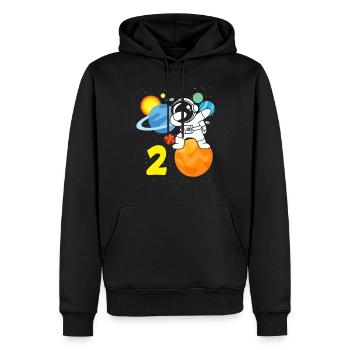 2e anniversaire garçons 2 ans anniversaire astronaute - Sweat à capuche Premium bio Homme - noir - Devant - Nico (187cm)