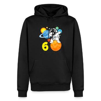 6e anniversaire garçons 6 ans anniversaire astronaute - Sweat à capuche Premium bio Homme - noir - Devant - Nico (187cm)