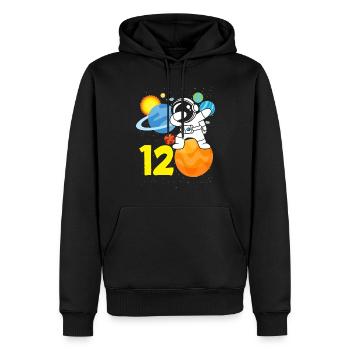 12. Geburtstag Jungen Astronaut Geburtstag - Männer Premium Bio Hoodie - Schwarz - Vorne - Nico (187cm)