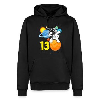 13. Geburtstag Jungen Astronaut Geburtstag - Männer Premium Bio Hoodie - Schwarz - Vorne - Nico (187cm)