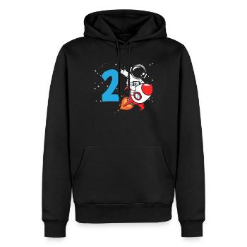 2ème anniversaire garçons 2 ans astronaute anniversaire - Sweat à capuche Premium bio Homme - noir - Devant - Nico (187cm)