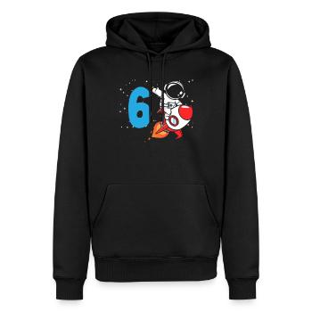 6. Geburtstag Jungen 6 Jahre Astronaut Geburtstag - Männer Premium Bio Hoodie - Schwarz - Vorne - Nico (187cm)