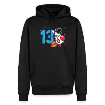 13. Geburtstag Jungen Astronaut Geburtstag - Männer Premium Bio Hoodie - Schwarz - Vorne - Nico (187cm)
