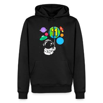 11. Geburtstag Jungen Astronaut Geburtstag - Männer Premium Bio Hoodie - Schwarz - Vorne - Nico (187cm)