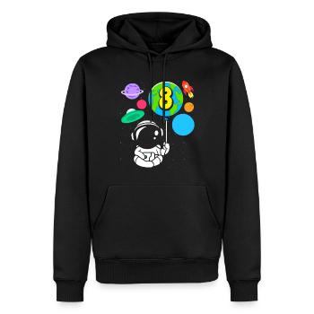 8ème anniversaire Garçons 8 ans Astronaute Anniversaire - Sweat à capuche Premium bio Homme - noir - Devant - Nico (187cm)