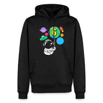 6. Geburtstag Jungen 6 Jahre Astronaut Geburtstag - Männer Premium Bio Hoodie - Schwarz - Vorne - Nico (187cm)