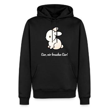 Hase - Männer Premium Bio Hoodie - Schwarz - Vorne - Nico (187cm)
