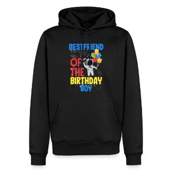 Anniversaire des enfants Membres de la famille des astronautes - Sweat à capuche Premium bio Homme - noir - Devant - Nico (187cm)