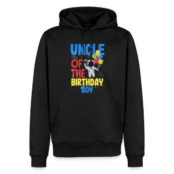 Anniversaire des enfants Membres de la famille des astronautes - Sweat à capuche Premium bio Homme - noir - Devant - Nico (187cm)