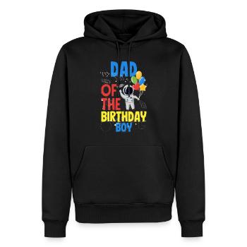 Anniversaire des enfants Membres de la famille des astronautes - Sweat à capuche Premium bio Homme - noir - Devant - Nico (187cm)