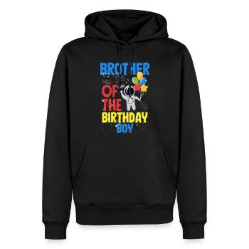 Anniversaire des enfants Membres de la famille des astronautes - Sweat à capuche Premium bio Homme - noir - Devant - Nico (187cm)