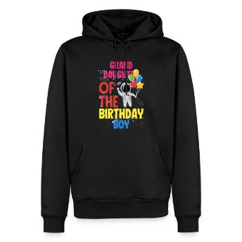 Anniversaire des enfants Membres de la famille des astronautes - Sweat à capuche Premium bio Homme - noir - Devant - Nico (187cm)