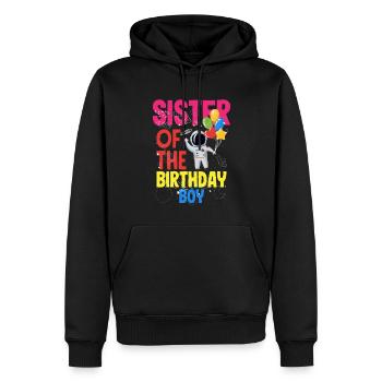 Anniversaire des enfants Membres de la famille des astronautes - Sweat à capuche Premium bio Homme - noir - Devant - Nico (187cm)