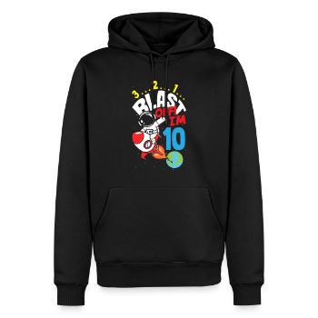 10. Geburtstag Jungen Astronaut Geburtstag - Männer Premium Bio Hoodie - Schwarz - Vorne - Nico (187cm)