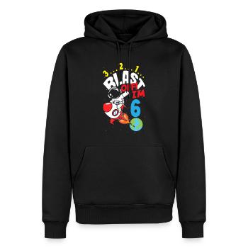 6. Geburtstag Jungen 6 Jahre Astronaut Geburtstag - Männer Premium Bio Hoodie - Schwarz - Vorne - Nico (187cm)
