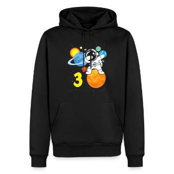 3ème anniversaire garçons 3 ans astronaute anniversaire - Sweat à capuche Premium bio Homme - noir - Devant - Nico (187cm)