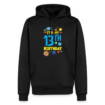 13. Geburtstag Jungen Astronaut Geburtstag - Männer Premium Bio Hoodie - Schwarz - Vorne - Nico (187cm)