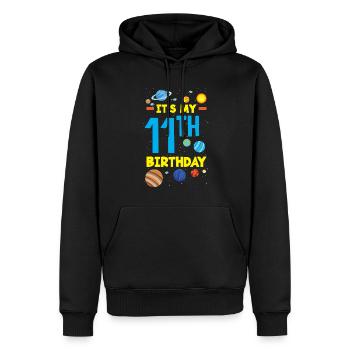 11. Geburtstag Jungen Astronaut Geburtstag - Männer Premium Bio Hoodie - Schwarz - Vorne - Nico (187cm)