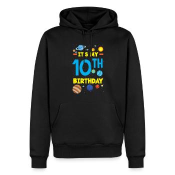 10. Geburtstag Jungen Astronaut Geburtstag - Männer Premium Bio Hoodie - Schwarz - Vorne - Nico (187cm)