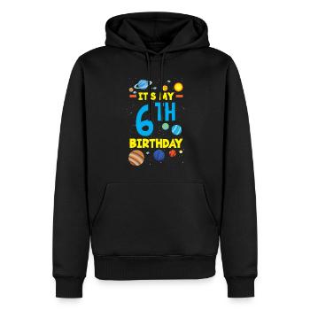 6. Geburtstag Jungen 6 Jahre Astronaut Geburtstag - Männer Premium Bio Hoodie - Schwarz - Vorne - Nico (187cm)