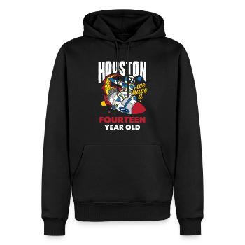 14e anniversaire Garçons Astronaute Anniversaire - Sweat à capuche Premium bio Homme - noir - Devant - Nico (187cm)