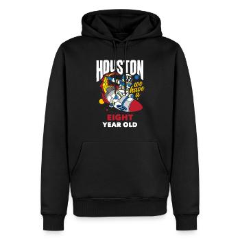 8ème anniversaire Garçons 8 ans Astronaute Anniversaire - Sweat à capuche Premium bio Homme - noir - Devant - Nico (187cm)