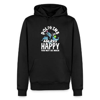 Delfine Machen Glücklich Du Nicht So Sehr - Männer Premium Bio Hoodie - Schwarz - Vorne - Nico (187cm)
