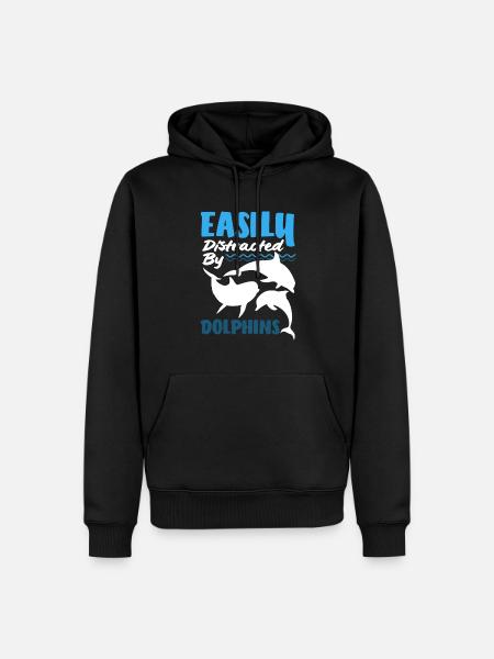 Easily distracted by dolphins - Men’s Premium Organic Hoodie - black