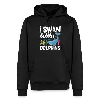 I swam with dolphins - Men’s Premium Organic Hoodie - black - Front - Nico (187cm)