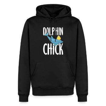 Dolphin Chick Friendship - Men’s Premium Organic Hoodie - black - Front - Nico (187cm)