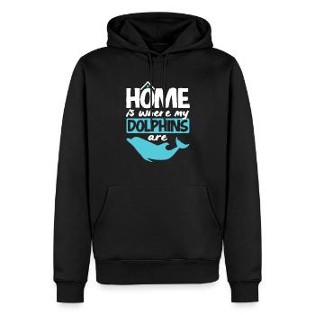 Home Is Where My Dolphins Are - Männer Premium Bio Hoodie - Schwarz - Vorne - Nico (187cm)