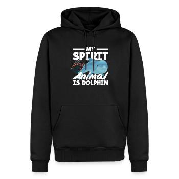 Mein Geisttier Ist Delfin - Männer Premium Bio Hoodie - Schwarz - Vorne - Nico (187cm)