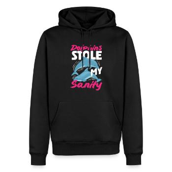 Delfine Stahlen Meinen Verstand - Männer Premium Bio Hoodie - Schwarz - Vorne - Nico (187cm)