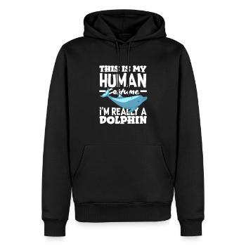 Dies Ist Mein Menschenkostüm Ich Bin Wirklich Ein - Männer Premium Bio Hoodie - Schwarz - Vorne - Nico (187cm)