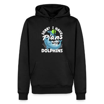 Entschuldigung, Ich Habe Pläne Mit Meinen Delfinen - Männer Premium Bio Hoodie - Schwarz - Vorne - Nico (187cm)