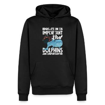 Bildung Ist Wichtig Aber Delfine Sind Wichtiger - Männer Premium Bio Hoodie - Schwarz - Vorne - Nico (187cm)