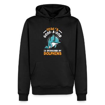 La bonne humeur du jour sponsorisée par les dauphins - Sweat à capuche Premium bio Homme - noir - Devant - Nico (187cm)