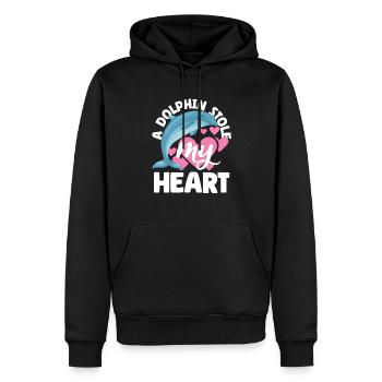 Ein Delfin Hat Mein Herz Gestohlen - Männer Premium Bio Hoodie - Schwarz - Vorne - Nico (187cm)