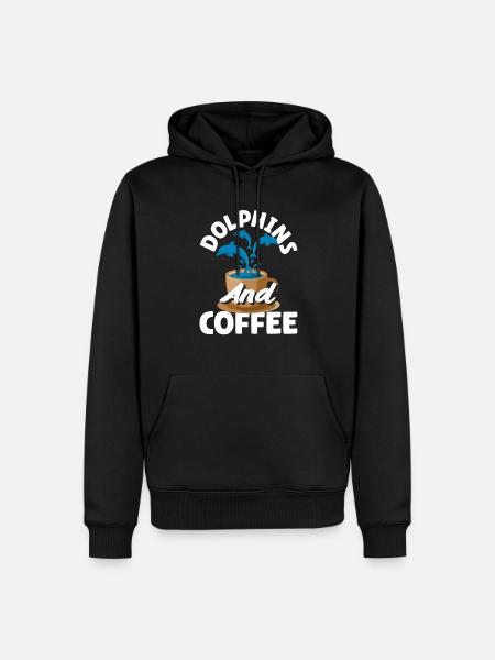 Dolphins and coffee lovers - Men’s Premium Organic Hoodie - black
