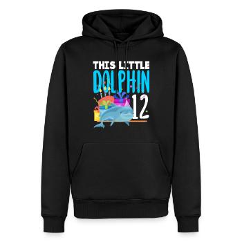 Ce petit dauphin a 12 12 ans - Sweat à capuche Premium bio Homme - noir - Devant - Nico (187cm)