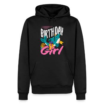Dauphin Anniversaire Fille - Sweat à capuche Premium bio Homme - noir - Devant - Nico (187cm)