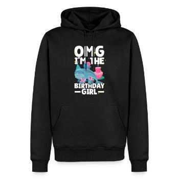 Dauphin Anniversaire Fille - Sweat à capuche Premium bio Homme - noir - Devant - Nico (187cm)