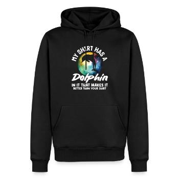 Ma chemise a un dauphin dessus - Sweat à capuche Premium bio Homme - noir - Devant - Nico (187cm)