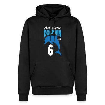 Ce petit dauphin a 6 6 ans - Sweat à capuche Premium bio Homme - noir - Devant - Nico (187cm)
