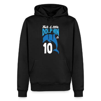 Ce petit dauphin a 10 10 ans - Sweat à capuche Premium bio Homme - noir - Devant - Nico (187cm)