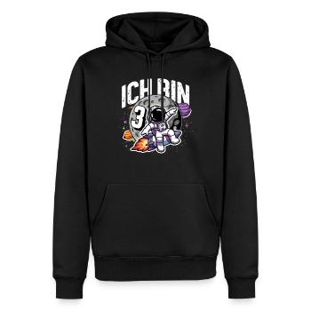 3ème anniversaire garçons 3 ans astronaute anniversaire - Sweat à capuche Premium bio Homme - noir - Devant - Nico (187cm)