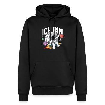 8ème anniversaire Garçons 8 ans Astronaute Anniversaire - Sweat à capuche Premium bio Homme - noir - Devant - Nico (187cm)