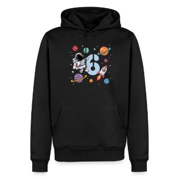 6. Geburtstag Jungen 6 Jahre Astronaut Geburtstag - Männer Premium Bio Hoodie - Schwarz - Vorne - Nico (187cm)